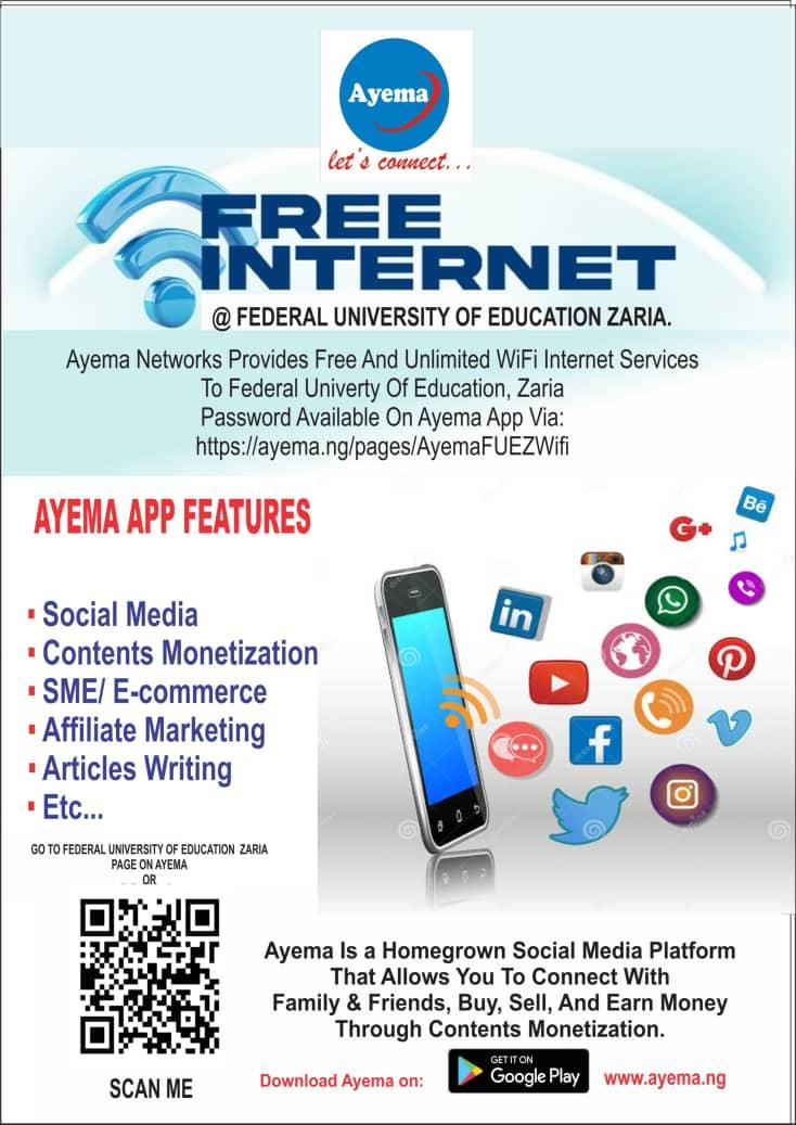 Ayema Free Internet FUE Zaria