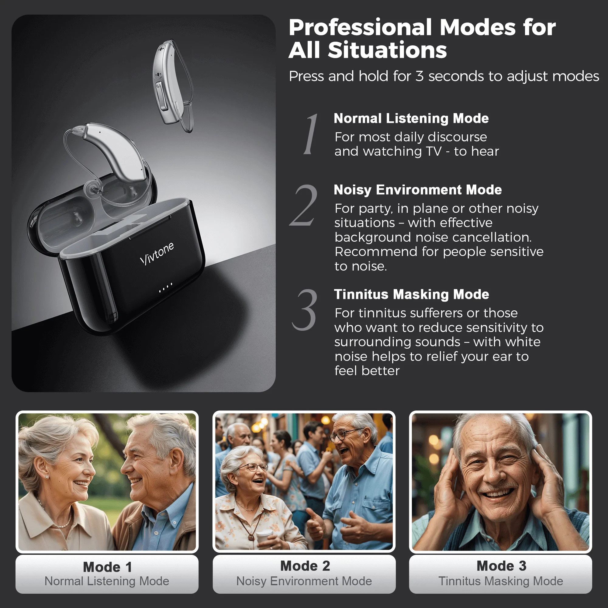 Invisible hearing aids with noise reduction technology
